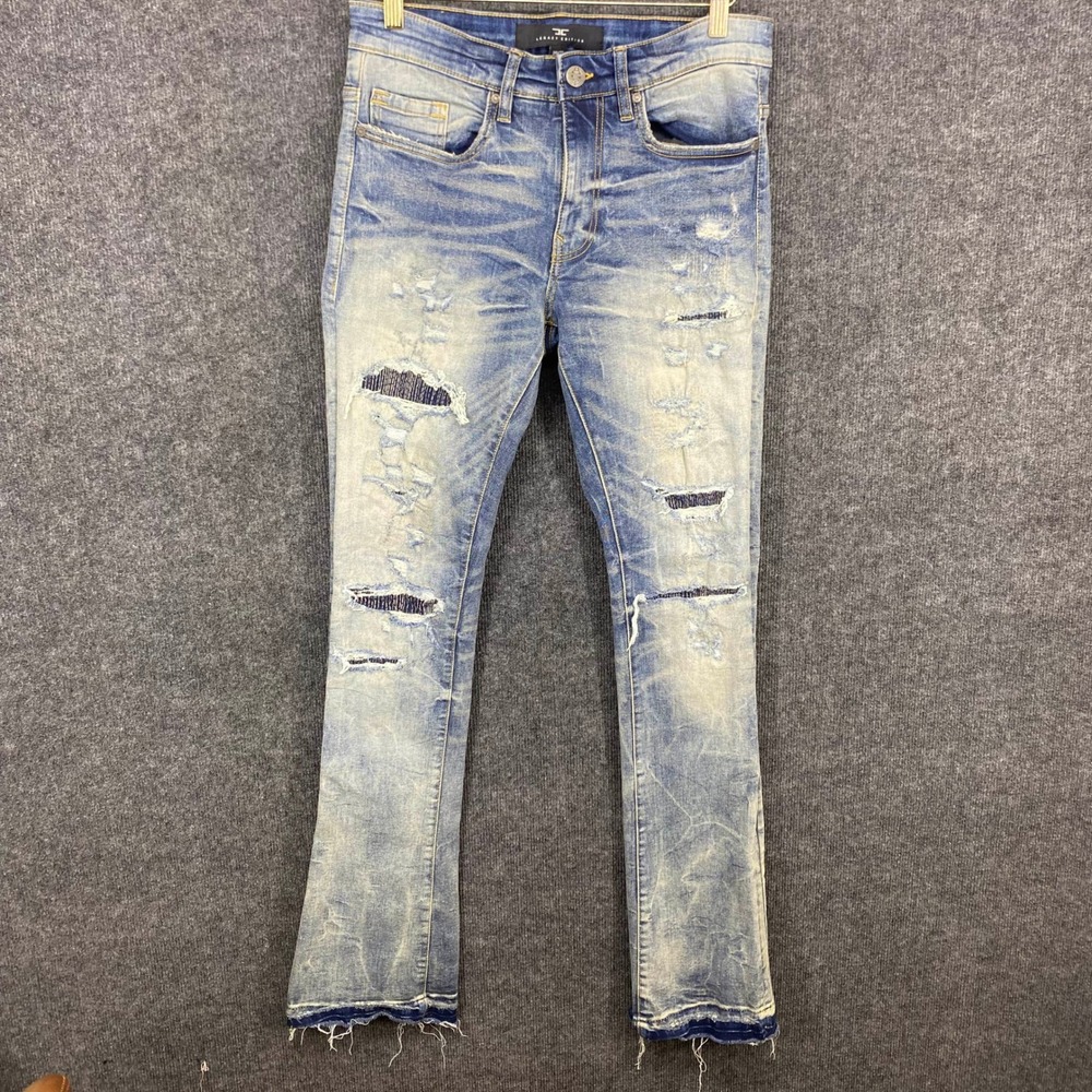 Jordan Craig Legacy Edition Theo Distressed Stacked Jeans Light Wash